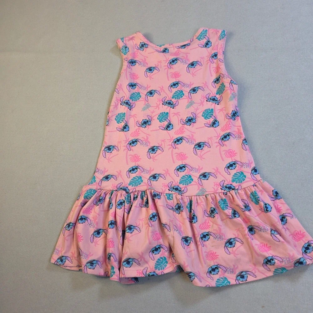 Disney Lilo & Stitch Pink Tropical Drop Waist Dress Girls XS 4-5 186946LSM